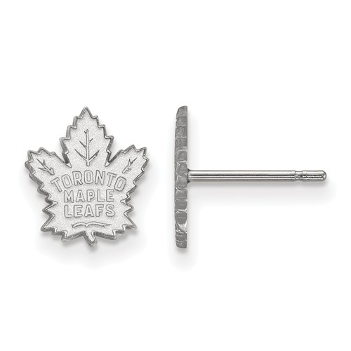10k White Gold Toronto Maple Leafs Extra Small Logo Earrings