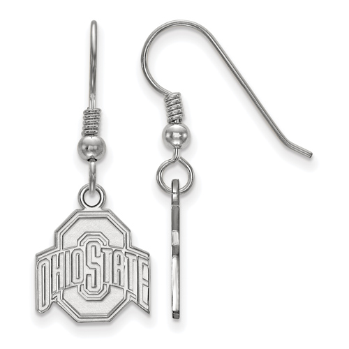 Sterling Silver Ohio State University Logo Small Dangle Earrings