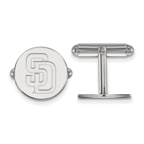 Sterling Silver San Diego Padres Cuff Links