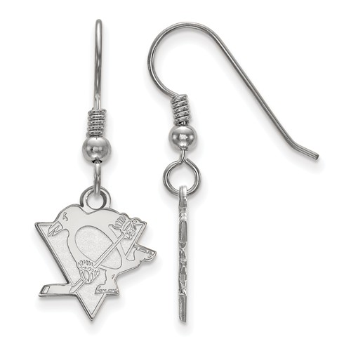 Sterling Silver Pittsburgh Penguins Dangle Wire Earrings