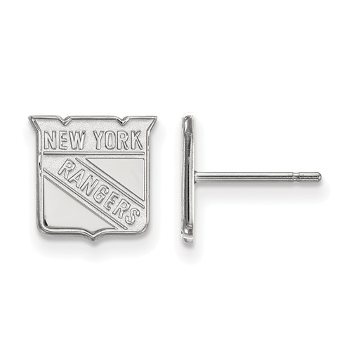 New York Rangers Extra Small Earrings 10k White Gold