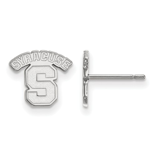 Syracuse University Logo Extra Small Earrings 14k White Gold
