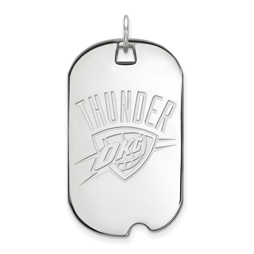 Sterling Silver 1 1/2in Oklahoma City Thunder Dog Tag
