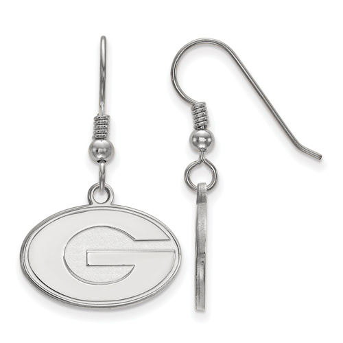 Sterling Silver University of Georgia Dangle Wire Earrings