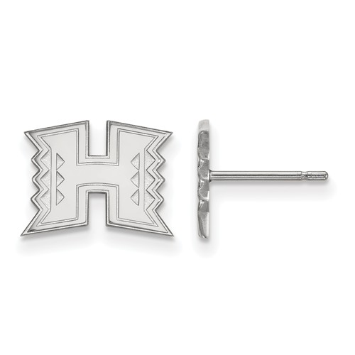 10k White Gold University of Hawaii Extra Small Earrings