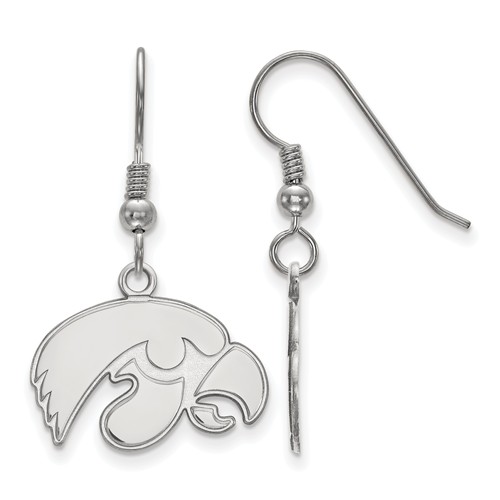 University of Iowa Tigerhawk Dangle Earrings Sterling Silver