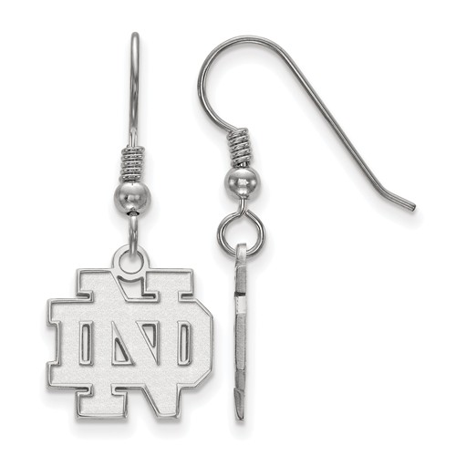 Sterling Silver University of Notre Dame Dangle Wire Earrings