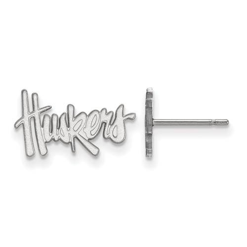 Silver University of Nebraska Huskers Extra Small Post Earrings