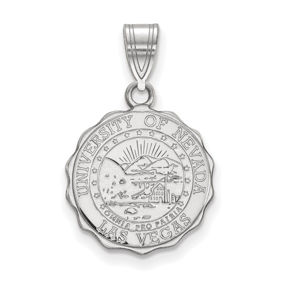 Sterling Silver University of Nevada Las Vegas Crest Pendant 5/8in