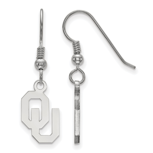 Sterling Silver University of Oklahoma Dangle Wire Earrings