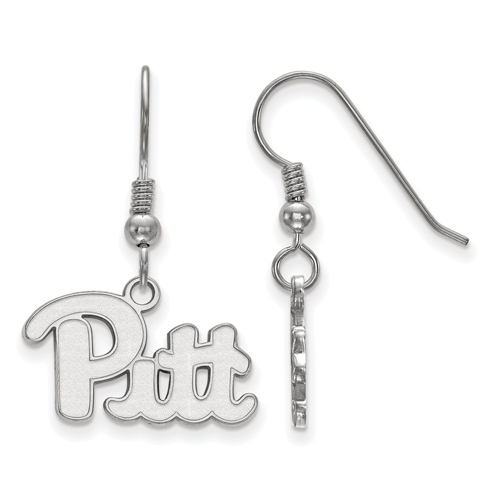 Sterling Silver University of Pittsburgh Dangle Wire Earrings