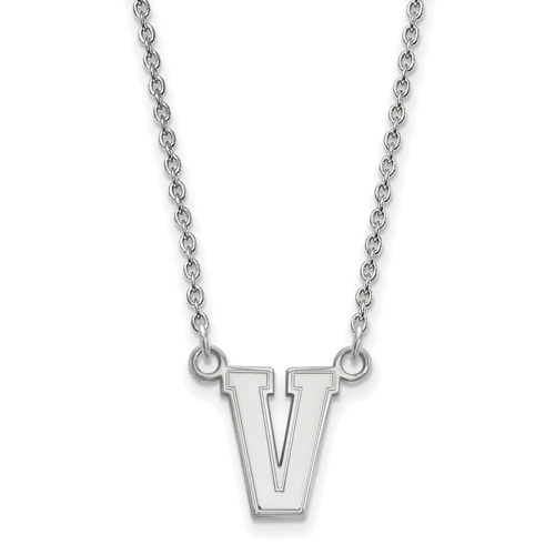 14k White Gold Vanderbilt University Small Logo Necklace