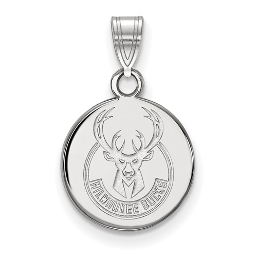 Sterling Silver Milwaukee Bucks Small Pendant 1/2in 