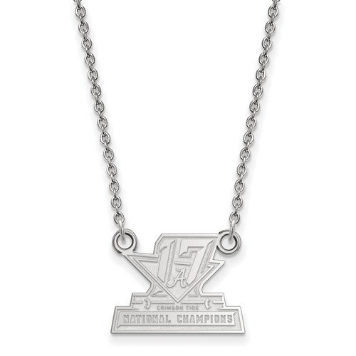 Sterling Silver Small University of Alabama 2017 Champs Necklace