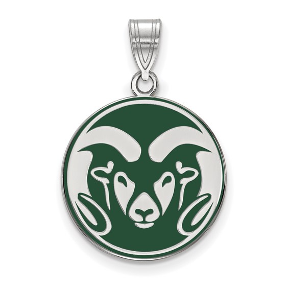 Sterling Silver Colorado State University Ram Enamel Pendant