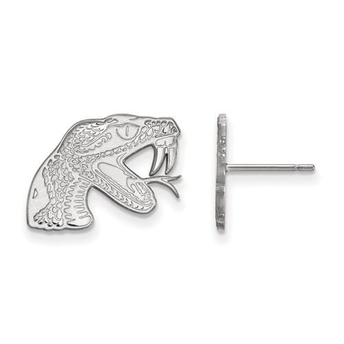 14k White Gold Florida A&M University Post Earrings