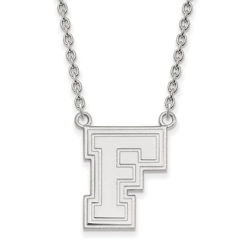 Sterling Silver Fordham University F Necklace