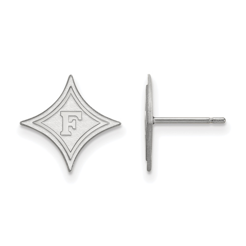 10k White Gold Furman University Stud Earrings