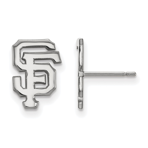 14kt White Gold San Francisco Giants Logo Post Earrings