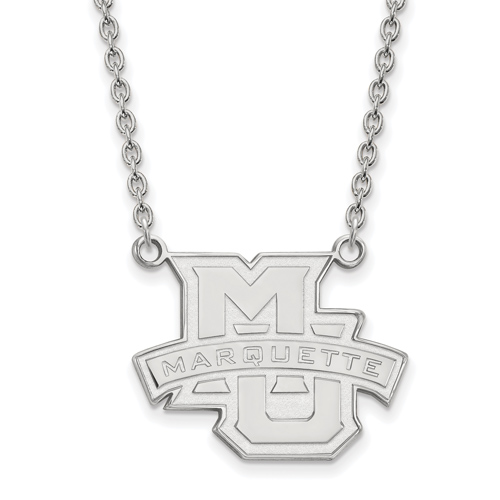 Marquette University Logo Necklace 3/4in Sterling Silver