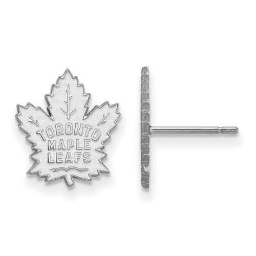 14k White Gold Toronto Maple Leafs Post Earrings