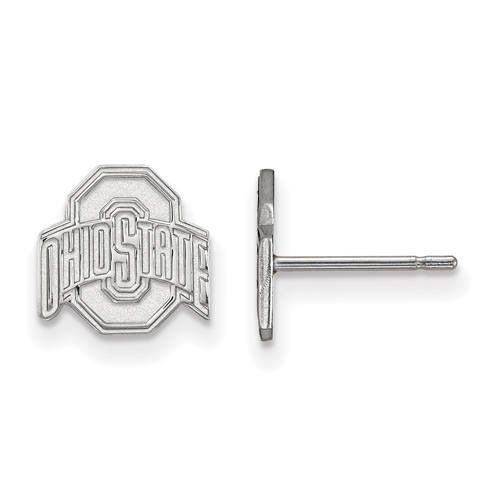 10kt White Gold Ohio State University Extra Small Post Earrings
