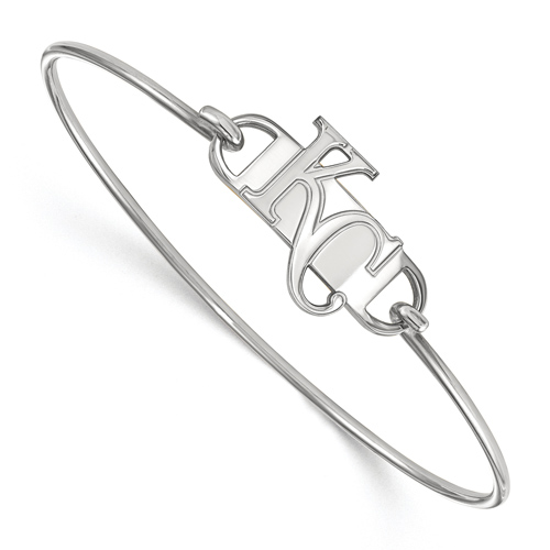Sterling Silver 7in Kansas City Royals Wire Bangle Bracelet