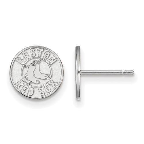 10kt White Gold Boston Red Sox Extra Small Post Earrings