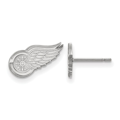 14k White Gold Detroit Red Wings Extra Small Logo Earrings