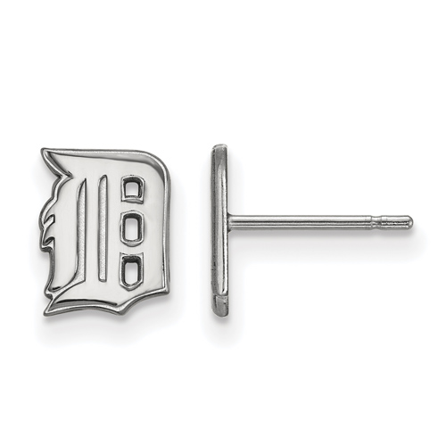 10kt White Gold Detroit Tigers D Extra Small Post Earrings