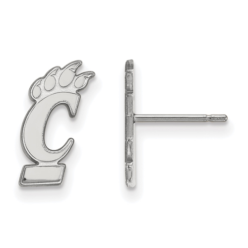 14k White Gold University Of Cincinnati Small Post Earrings