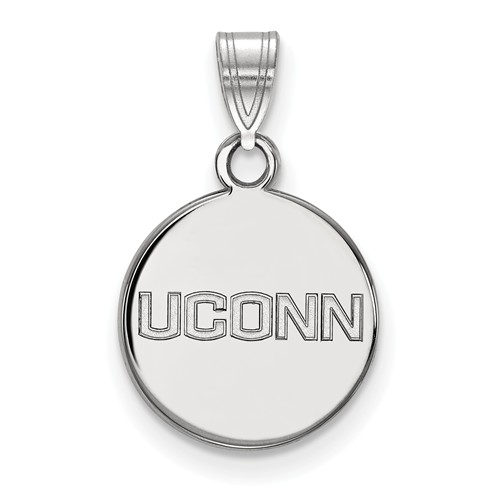 Sterling Silver University of Connecticut Small Round Pendant