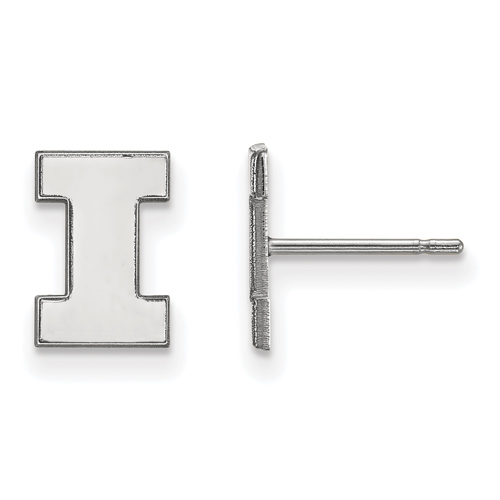Sterling Silver University of Illinois I Extra Small Post Earrings