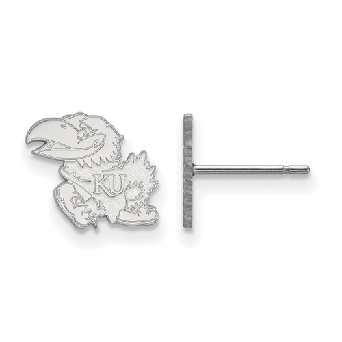 14kt White Gold University of Kansas Extra Small Left Post Earrings