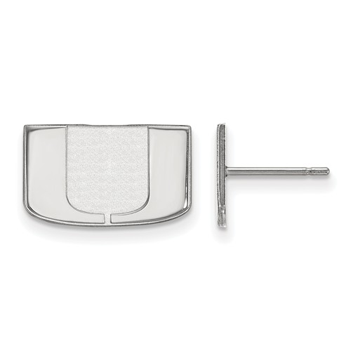 14kt White Gold University of Miami Extra Small Post Earrings
