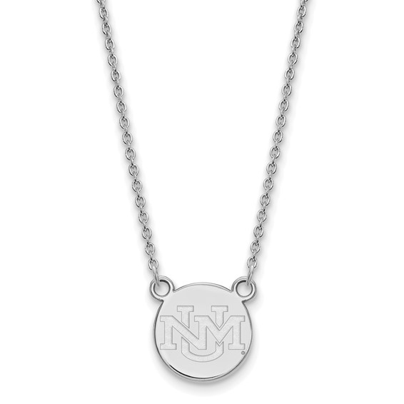 Sterling Silver University of New Mexico Petite Disc Necklace