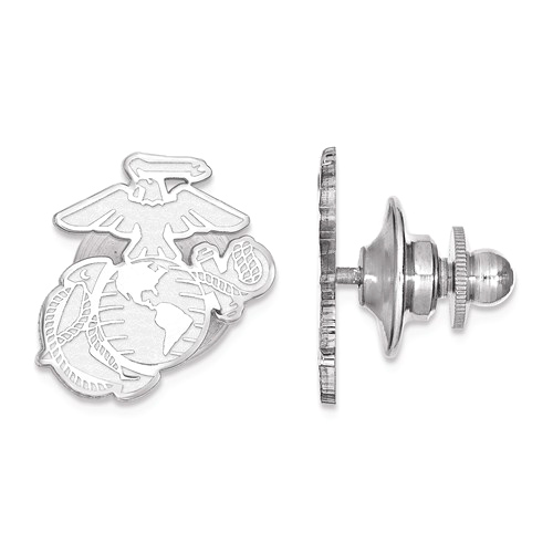 Sterling Silver U.S. Marine Corps Eagle Globe and Anchor Lapel Pin