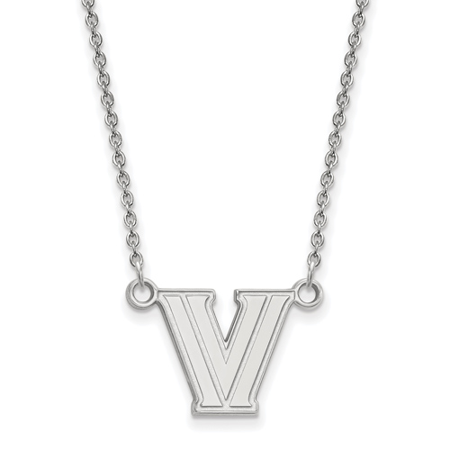 Villanova University V Necklace 1/2in 14k White Gold