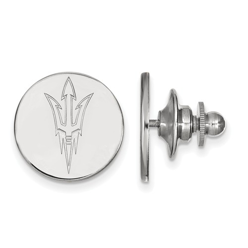 Arizona State University Logo Lapel Pin 14k White Gold 