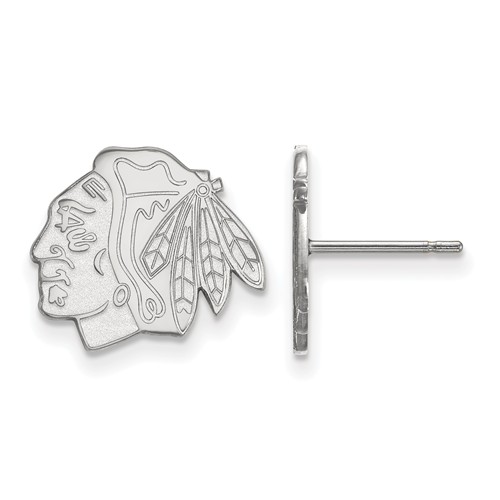 Chicago Blackhawks Post Earrings Sterling Silver