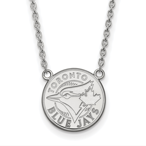 Sterling Silver Toronto Blue Jays Pendant on 18in Chain