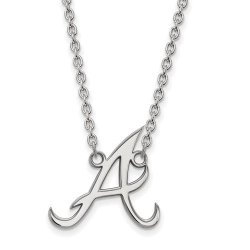 Sterling Silver 3/4in Atlanta Braves D Pendant on 18in Chain