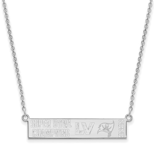 Sterling Silver Tampa Bay Buccaneers Super Bowl LV Champs Bar Necklace