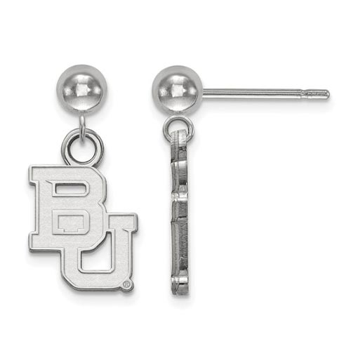 Sterling Silver Baylor University Dangle Ball Earrings