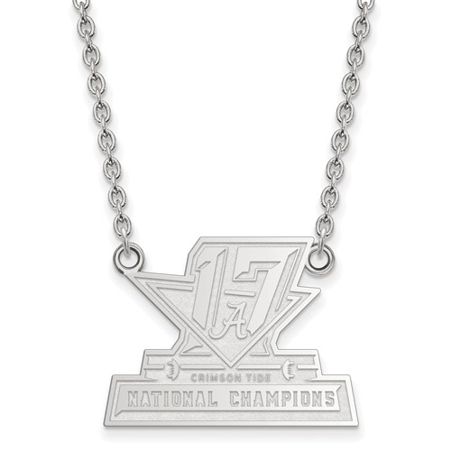 Sterling Silver 3/4in University of Alabama 2017 Champs Necklace