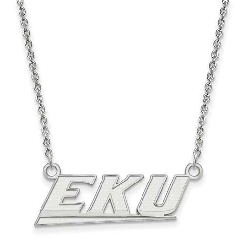 10k White Gold Eastern Kentucky University Small EKU Necklace
