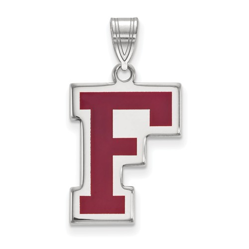 Sterling Silver Fordham University Enamel Pendant 3/4in