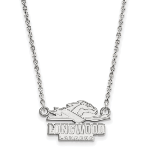 10k White Gold Small Longwood Lancers Pendant with 18in Chain