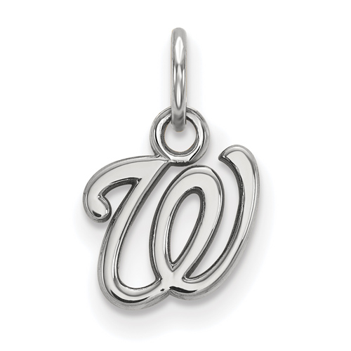 Sterling Silver 3/8in Washington Nationals W Pendant