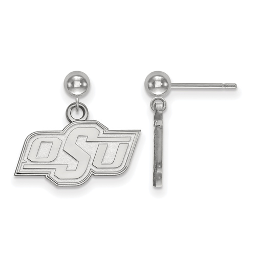Sterling Silver Oklahoma State University Dangle Ball Earrings